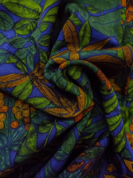 Photo11: N1211A Used Japanese kimono  Dark Navy Blue KOMON dyed for women / Silk. UME plum bloom,   (Grade B) (11)