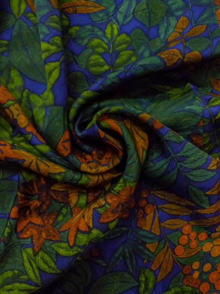 Photo12: N1211A Used Japanese kimono  Dark Navy Blue KOMON dyed for women / Silk. UME plum bloom,   (Grade B) (12)