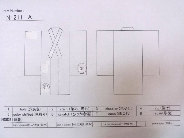 Photo13: N1211A Used Japanese kimono  Dark Navy Blue KOMON dyed for women / Silk. UME plum bloom,   (Grade B) (13)