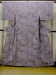 Photo1: Mint N1211B Used Japanese kimono  Grayish Purple KOMON dyed for women / Silk. Chrysanthemum,   (Grade A) (1)