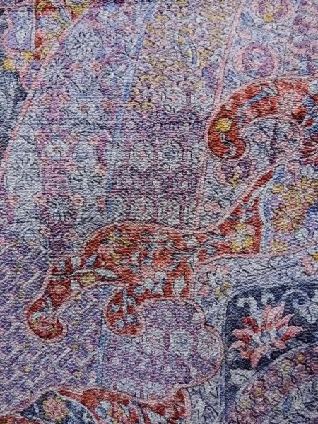 Photo7: Mint N1211B Used Japanese kimono  Grayish Purple KOMON dyed for women / Silk. Chrysanthemum,   (Grade A) (7)