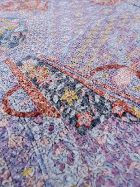 Photo8: Mint N1211B Used Japanese kimono  Grayish Purple KOMON dyed for women / Silk. Chrysanthemum,   (Grade A) (8)