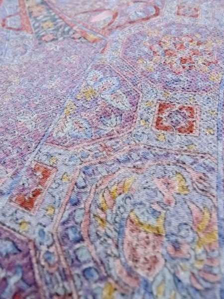 Photo10: Mint N1211B Used Japanese kimono  Grayish Purple KOMON dyed for women / Silk. Chrysanthemum,   (Grade A) (10)