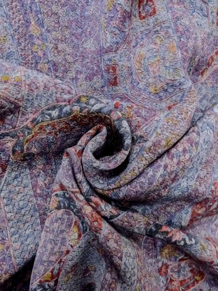 Photo12: Mint N1211B Used Japanese kimono  Grayish Purple KOMON dyed for women / Silk. Chrysanthemum,   (Grade A) (12)