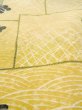 Photo9: Mint N1211C Used Japanese kimono  Grayish Yellow KOMON dyed for women / Silk. Chrysanthemum,   (Grade A) (9)