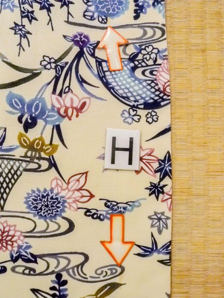 Photo21: N1211D Used Japanese kimono   Ivory KOMON dyed for women / Silk. Chrysanthemum,   (Grade B) (21)