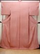 Photo1: N1211E Vintage Japanese kimono   Vermilion EDO KOMON pattern dyed for women / Silk. Wave,   (Grade C) (1)