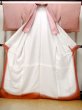 Photo2: N1211E Vintage Japanese kimono   Vermilion EDO KOMON pattern dyed for women / Silk. Wave,   (Grade C) (2)