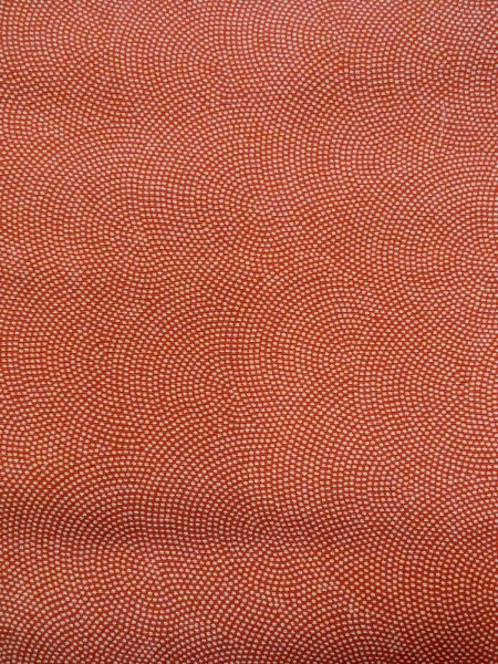 Photo6: N1211E Vintage Japanese kimono   Vermilion EDO KOMON pattern dyed for women / Silk. Wave,   (Grade C) (6)