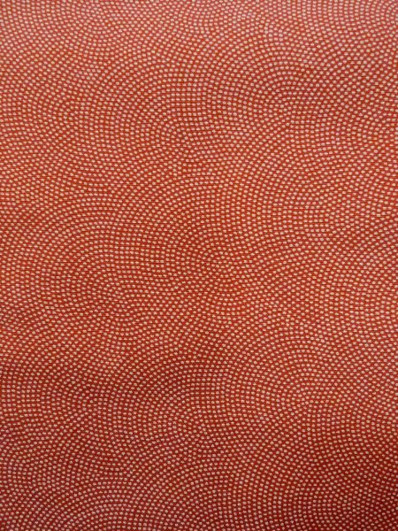 Photo7: N1211E Vintage Japanese kimono   Vermilion EDO KOMON pattern dyed for women / Silk. Wave,   (Grade C) (7)