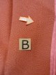 Photo16: N1211E Vintage Japanese kimono   Vermilion EDO KOMON pattern dyed for women / Silk. Wave,   (Grade C) (16)