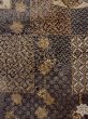 Photo7: N1211F Used Japanese kimono  Dark Multi Color Dyed OSHIMA-TSUMUGI for women / Silk. MOMIJI maple leaf,   (Grade B) (7)