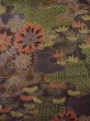 Photo3: Mint N1211G Used Japanese kimono  Dark Multi Color OSHIMA-TSUMUGI for women / Silk. Chrysanthemum,   (Grade A) (3)
