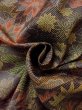 Photo11: Mint N1211G Used Japanese kimono  Dark Multi Color OSHIMA-TSUMUGI for women / Silk. Chrysanthemum,   (Grade A) (11)