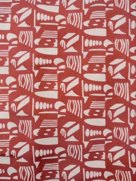 Photo4: N1211H Vintage Japanese kimono  Grayish Red KOMON dyed for women / Silk. Geometrical pattern,   (Grade B) (4)