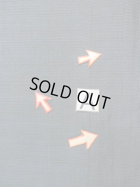 Photo14: N1226B Used Japanese kimono  Bluish Gray OSHIMA-TSUMUGI for men / Silk. Tortoise-shell pattern(Hexagonal pattern)   (Grade C) (14)