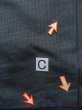 Photo16: N1226B Used Japanese kimono  Bluish Gray OSHIMA-TSUMUGI for men / Silk. Tortoise-shell pattern(Hexagonal pattern)   (Grade C) (16)