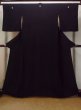 Photo1: N1226C Vintage Japanese kimono   Black MONTSUKI crests for women / Silk.    (Grade B) (1)