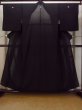 Photo1: N1226E Vintage Japanese kimono   Black MONTSUKI crests for women / Silk.    (Grade B) (1)