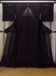 Photo1: N1226J Vintage Japanese kimono   Black MONTSUKI crests for women / Silk.    (Grade B) (1)
