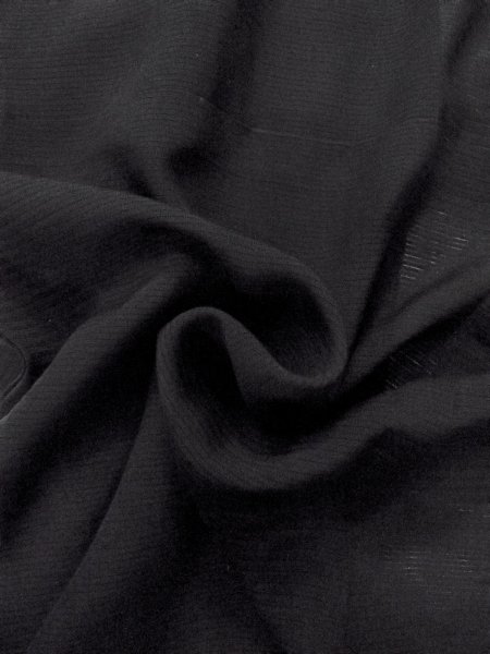 Photo10: N1226J Vintage Japanese kimono   Black MONTSUKI crests for women / Silk.    (Grade B) (10)