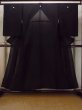 Photo1: N1226L Vintage Japanese kimono   Black MONTSUKI crests for women / Silk.    (Grade B) (1)