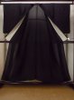 Photo2: N1226L Vintage Japanese kimono   Black MONTSUKI crests for women / Silk.    (Grade B) (2)