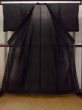 Photo2: N1226M Vintage Japanese kimono   Black MONTSUKI crests for women / Silk.    (Grade B) (2)