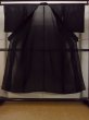 Photo2: N1226N Vintage Japanese kimono   Black MONTSUKI crests for women / Silk.    (Grade D) (2)