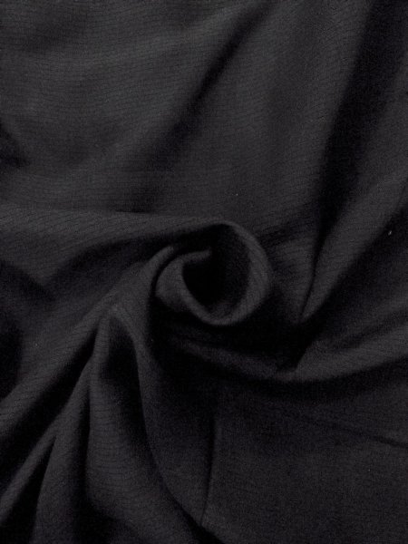 Photo9: N1226P Vintage Japanese kimono   Black MONTSUKI crests for women / Silk.    (Grade B) (9)