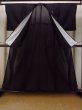 Photo2: N1226R Vintage Japanese kimono   Black MONTSUKI crests for women / Silk.    (Grade B) (2)
