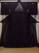 Photo1: N1226W Vintage Japanese kimono   Black MONTSUKI crests for women / Silk.    (Grade B) (1)