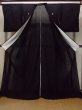 Photo2: N1226W Vintage Japanese kimono   Black MONTSUKI crests for women / Silk.    (Grade B) (2)