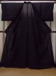 Photo2: Mint N1226Z Vintage Japanese kimono   Black MONTSUKI crests for women / Silk.    (Grade A) (2)