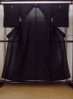 Photo1: Mint N1227A Vintage Japanese kimono   Black MONTSUKI crests for women / Silk.    (Grade A) (1)