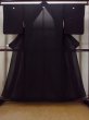 Photo1: N1227C Vintage Japanese kimono   Black MONTSUKI crests for women / Silk.    (Grade B) (1)