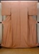 Photo1: O0117A Vintage Japanese kimono  Pale Beige IROMUJI plain colored for women / Silk. Landscape, Landscape, tree basic woven pattern  (Grade C) (1)
