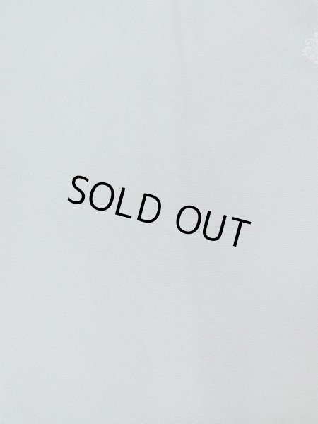 Photo4: O0117B Vintage Japanese kimono Pale Grayish Light Blue IROMUJI plain colored for women / Silk.    (Grade C) (4)