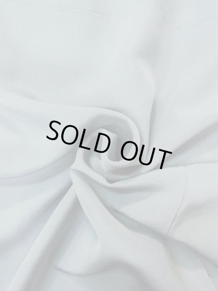 Photo12: O0117B Vintage Japanese kimono Pale Grayish Light Blue IROMUJI plain colored for women / Silk.    (Grade C) (12)