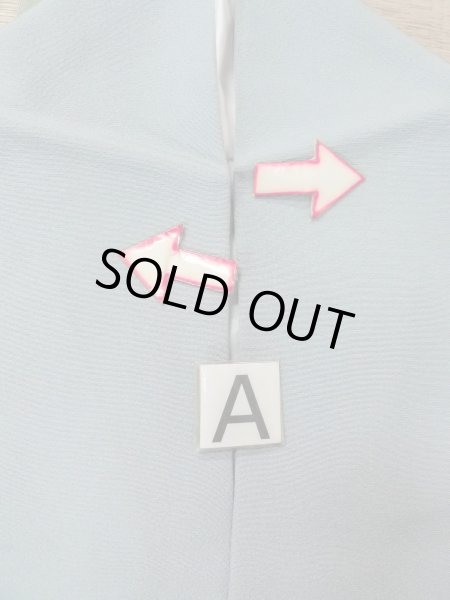 Photo15: O0117B Vintage Japanese kimono Pale Grayish Light Blue IROMUJI plain colored for women / Silk.    (Grade C) (15)