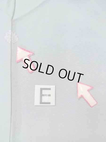 Photo19: O0117B Vintage Japanese kimono Pale Grayish Light Blue IROMUJI plain colored for women / Silk.    (Grade C) (19)