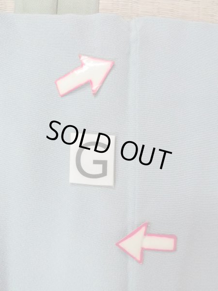 Photo21: O0117B Vintage Japanese kimono Pale Grayish Light Blue IROMUJI plain colored for women / Silk.    (Grade C) (21)