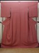 Photo1: O0117C Vintage Japanese kimono   Coral IROMUJI plain colored for women / Silk.    (Grade B) (1)