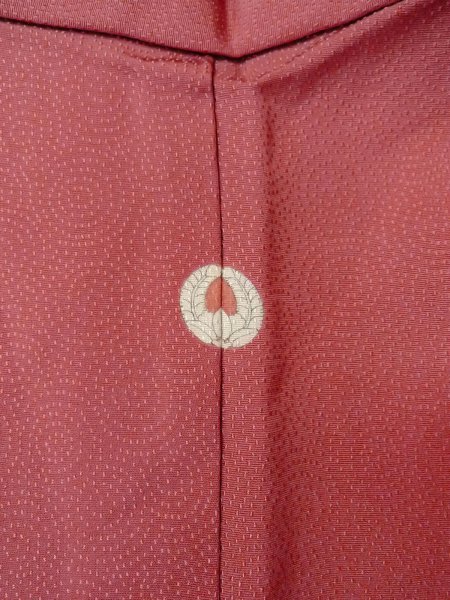 Photo3: O0117C Vintage Japanese kimono   Coral IROMUJI plain colored for women / Silk.    (Grade B) (3)