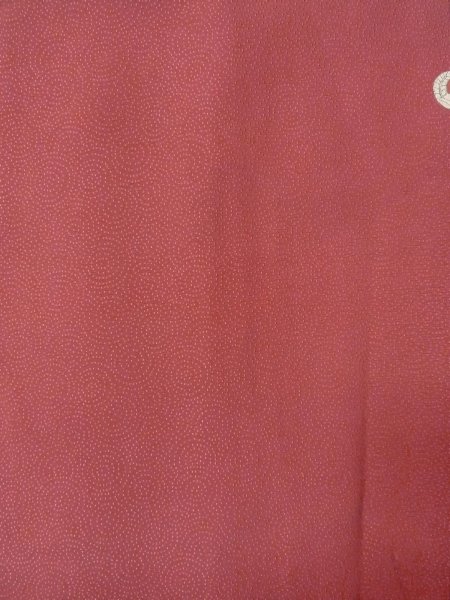 Photo4: O0117C Vintage Japanese kimono   Coral IROMUJI plain colored for women / Silk.    (Grade B) (4)