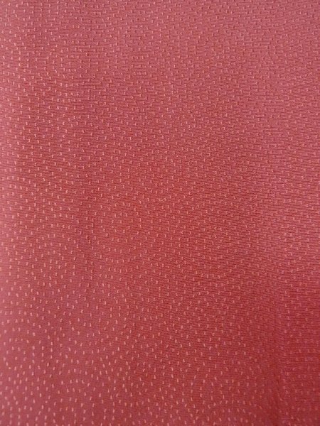 Photo7: O0117C Vintage Japanese kimono   Coral IROMUJI plain colored for women / Silk.    (Grade B) (7)