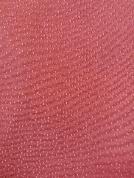 Photo8: O0117C Vintage Japanese kimono   Coral IROMUJI plain colored for women / Silk.    (Grade B) (8)