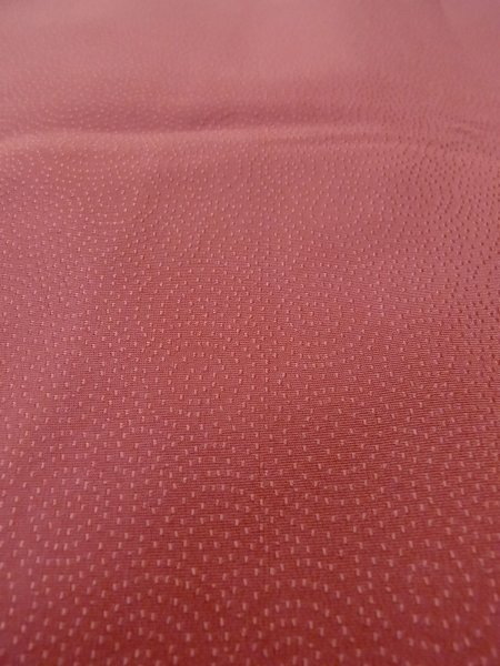 Photo10: O0117C Vintage Japanese kimono   Coral IROMUJI plain colored for women / Silk.    (Grade B) (10)