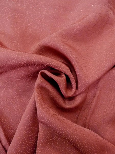 Photo12: O0117C Vintage Japanese kimono   Coral IROMUJI plain colored for women / Silk.    (Grade B) (12)
