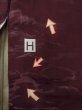 Photo21: O0117D Vintage Japanese kimono Dark Purplish Dark Red IROMUJI plain colored for women / Silk.  There are stains.  (Grade C) (21)